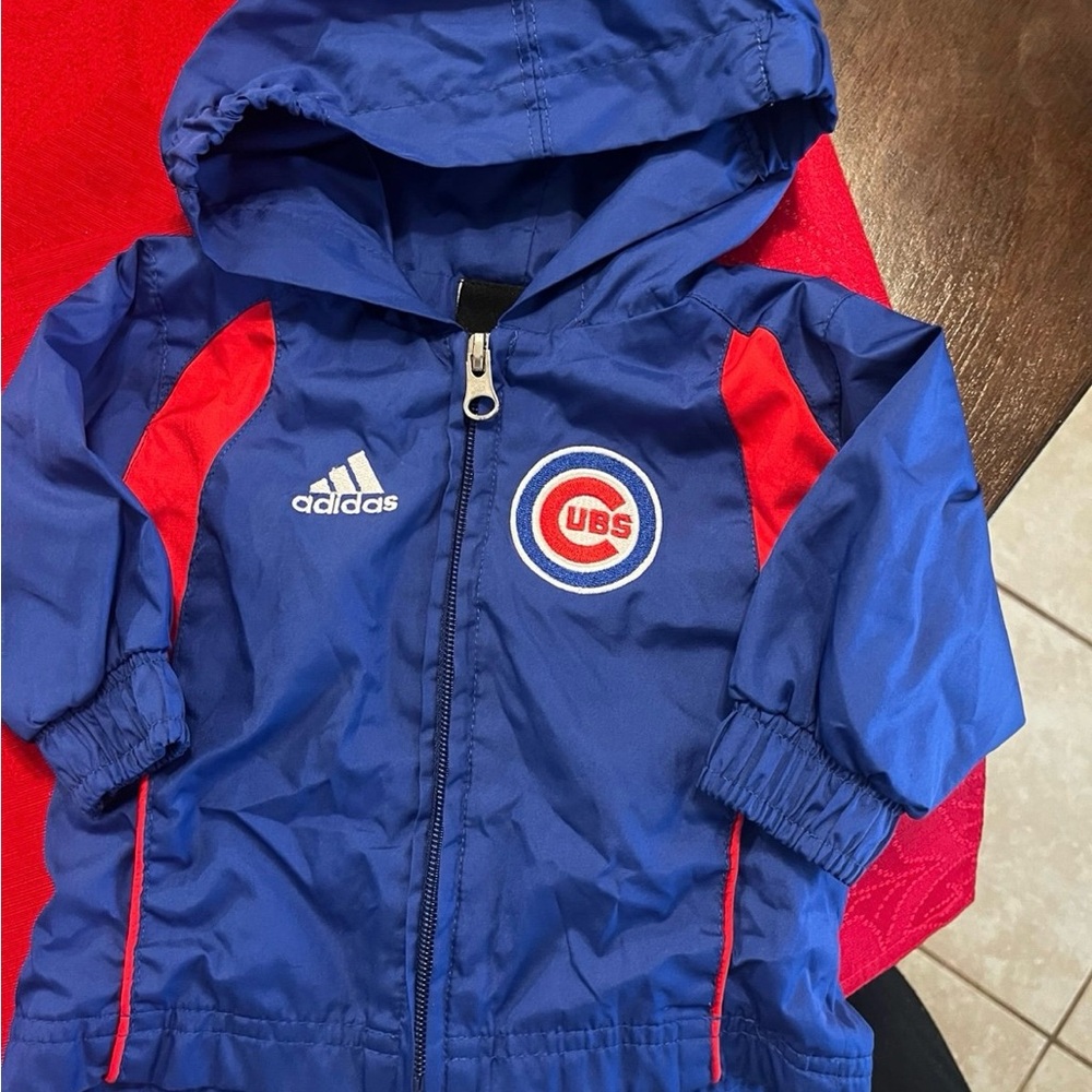 Adidas Kids Blue Jacket with Red Accents